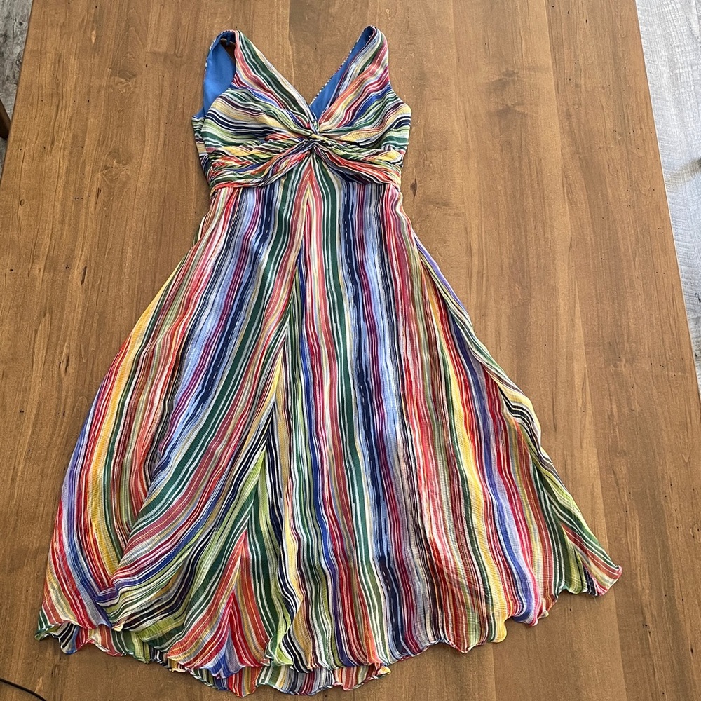 Suzi Chin for Maggy Boutique Empire Waist Multicolor Dress